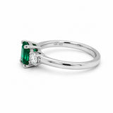 White Gold Emerald & Diamond Ring