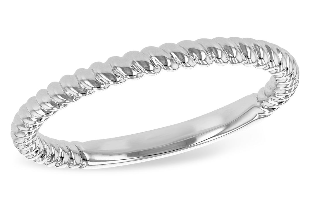 White Gold Spiral Stackable Ring