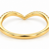Yellow Gold Diamond Chevron V-Shaped Ring