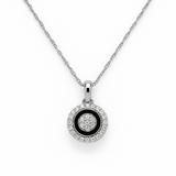 14K White Gold Diamond Halo Necklace