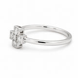 White Gold Diamond Cross Ring