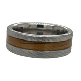 8MM Serinium Flat 3MM Malt Bark Ring