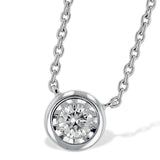 14K White Gold Bezel-Set Diamond Necklace