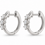 14K White Gold 0.30 CTW Diamond Hoop Earrings