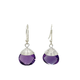 Wire Wrapped Amethyst Earrings