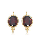 Gold Garnet Earrings