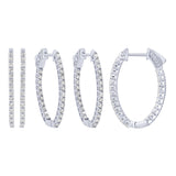 Diamond Inside-Out Oval Hoop Earrings
