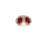 14KY 1.07ct Ruby & Diamond Stud Earrings