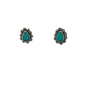 Pear Shape Turquoise Stud Earrings