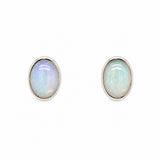 Ethiopian Opal Sterling Silver Stud Earrings
