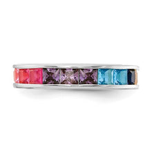 Channel-Set Rainbow CZ Ring in Silver