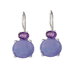 Lavender Jade & Amethyst Drop Earrings