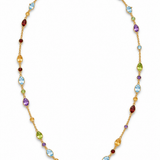 18K Yellow Gold Multi-Gemstone Station Necklace
