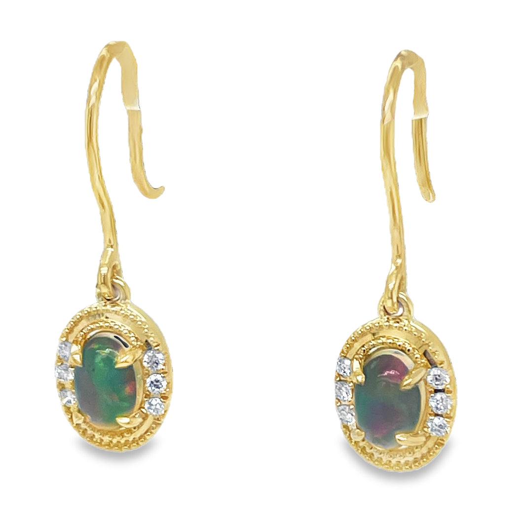 Opal & Diamond Earrings