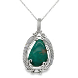 Green Turquoise Wire Wrapped Pendant