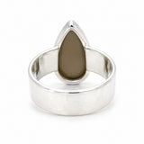 Pear Shape Grey Moonstone Ring