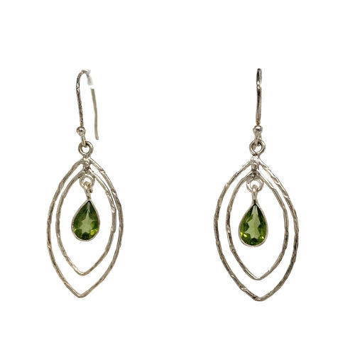 Marquise Shape Peridot Drop Earrings