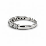 White Gold Triple Row Pavé Diamond Band