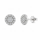 Diamond Cluster Stud Earrings