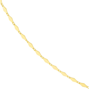 14KY Mirror Diamond Shape Link Necklace