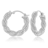 Silver Braided Hoop Earrings
