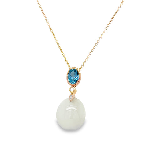 Moonstone & Blue Topaz Necklace