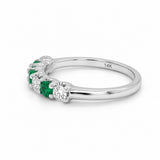White Gold Emerald & Diamond Ring