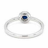 Sapphire & Diamond Halo Ring