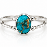 Sterling Silver Oval Oyster Turquoise Ring