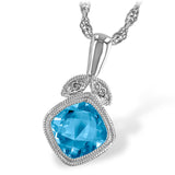 Blue Topaz & Diamond Necklace