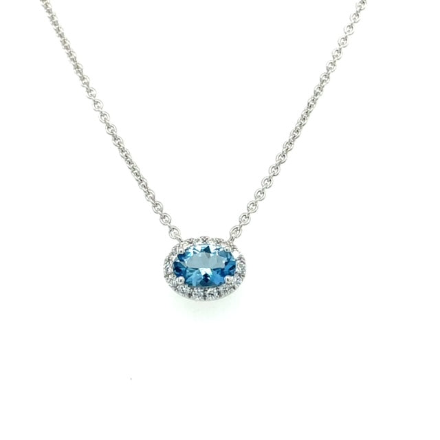 14KW Aqua & Diamond Necklace