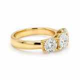 Yellow Gold Natural Three-Diamond Ring