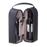2 Bottle Black Leather Wine Caddy