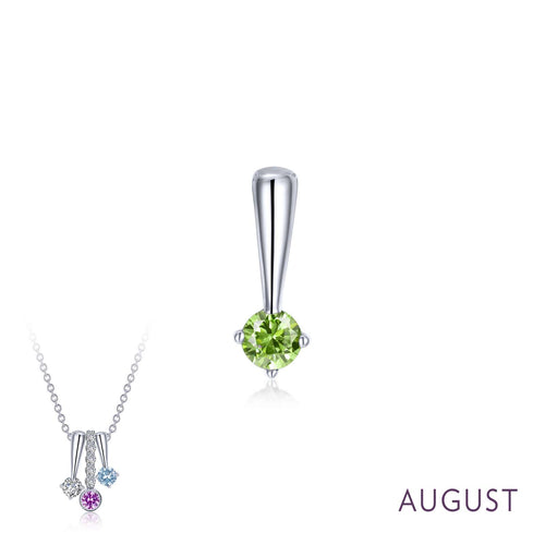 SS Simulated Peridot Birthstone Pendant