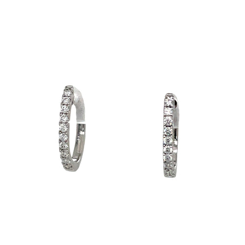 Oval Diamond Hoop Earrings