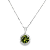 White Gold Peridot & Diamond Necklace