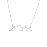 SS Brushed Mtn Silhouette Necklace