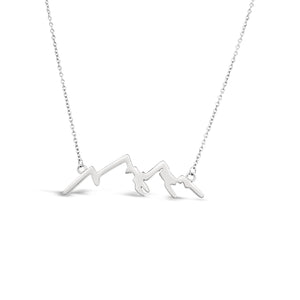 SS Brushed Mtn Silhouette Necklace