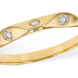 Yellow Gold Diamond Wave Band