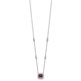 Fancy Lab Cread Ruby & CZ Station Necklace