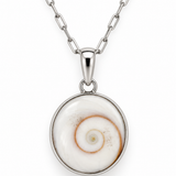 Sterling Silver Round Shiva Shell Pendant
