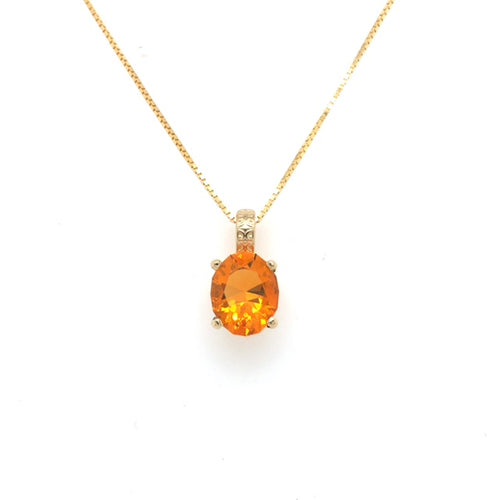 14KY 2.14 CT Fire Opal Pendant