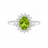 Oval Peridot & Diamond Ring