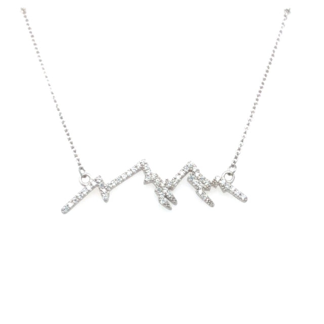 SS Mountain Silhouette CZ Necklace