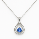 Sapphire and Diamond Teardrop Necklace