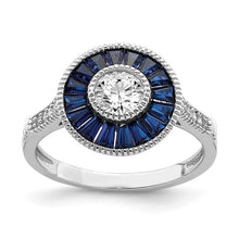 Synthetic Blue Spinel & CZ Ring