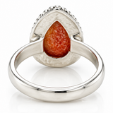 Sterling Silver Pear-Shaped Sunstone Ring