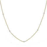White Gold Diamond Station Necklace
