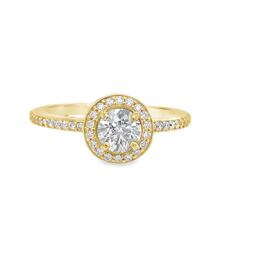 14K Diamond Halo Engagement Ring