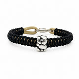 Black & Tan Paracord Bracelet with Sterling Silver Boulder Mountain Bead